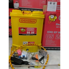 Máy phun thuốc trừ sâu, côn trùng Bình xịt điện Oshima OS20 Bơm đơn Ắc qui 12V8AH